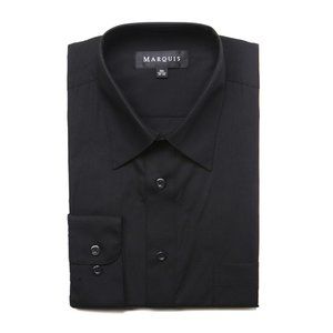 6X Marquis Signature Black Long Sleeve Dress Shirt 6XL 24 36/37